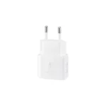Adaptateur secteur Samsung 25W PD original blanc, prise européenne charge rapide.