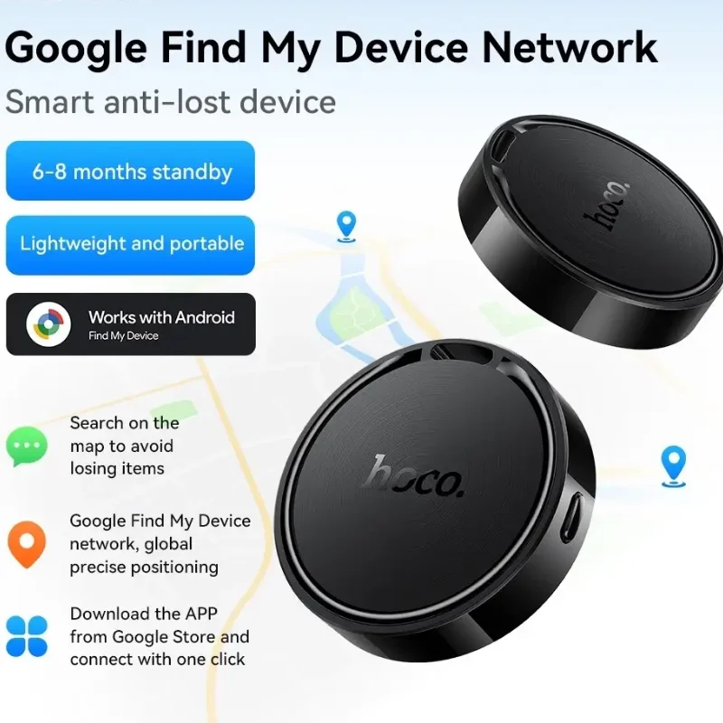 HOCO E96A noir - traceur anti-vol 210mAh autonomie 4 à 8 mois - fiche technique