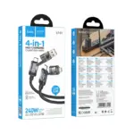 HOCO U151 | Câble de Recharge 4-en-1 de 240 W - USB-C Vers iPhone/iPad – Image 10