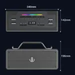 Schéma technique et dimensions de l'enceinte Xdobo BMTL Bold 150W