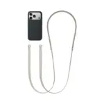 Porte téléphone HOCO GH11 beige avec smartphone en bandoulière