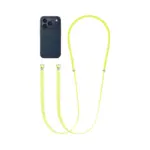 Porte téléphone HOCO GH11 jaune avec smartphone et cordon bandoulière
