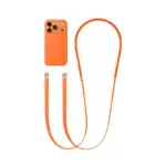 Porte téléphone HOCO GH11 orange avec smartphone et cordon bandoulière