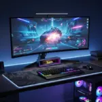Enceinte Bluetooth HOCO HC40 dans un setup gaming