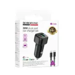 BOROFONE BZ34B - Chargeur de voiture DOUBLE PORT PD20W + QC3,0 (TYPE-C TO TYPE-C)