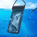 HOCO HX53 - Étui de téléphone transparent étanche avec revetment noir sur les bordures