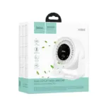 HOCO HX66 - Ventilateur rechargable avec suport et fixation mural et ecran numérique tactile