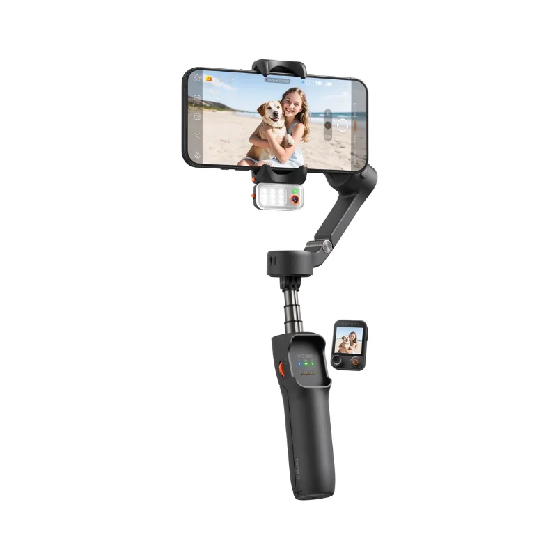hohem-isteady-v3-ultra-video-smartphone-mode-paysage Jmary iSteady V3 Ultra | Stabilisateur smartphone 3 axes avec suivi IA et écran tactile – Image 1
