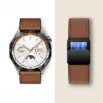 Hoco WH18  Braclet Basic series two-section double magnetic buckle silicone leather strap(22mm) – Image 7
