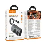 HOCO Z66 New 2-socket universal(PD66W/1C2A) car inverter – Image 7