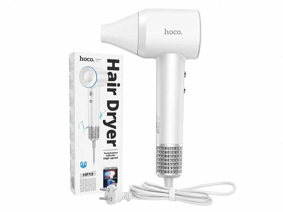Sèche-cheveux HOCO HP19 haute vitesse 110 000 RPM Blanc