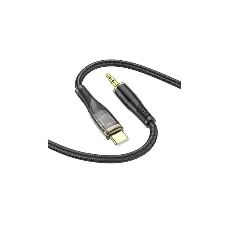 Câble audio HOCO UPA25 USB-C vers jack 3,5 mm noir connecteurs Câble audio HOCO UPA25 USB-C vers jack 3,5 mm noir connecteurs